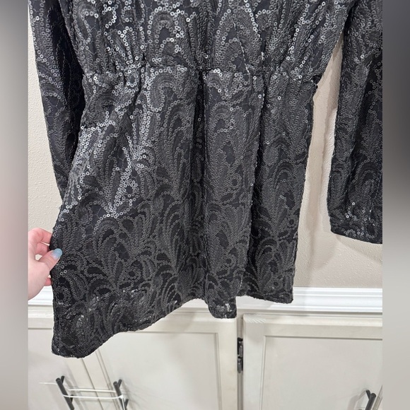 Honey Punch Matte Black Sequin Mini Dress - Picture 4 of 7